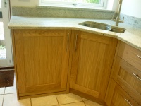 Oak Integrated fridge unit with Stone top