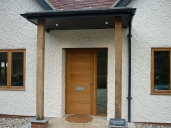 Handmade oak timber front door and gate 1