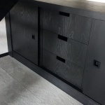 Hoff House black Oak built in chest of drawer unit. Basingstoke jpg 1