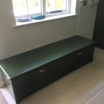 Under window handmade seat and storage cabinet Basingstoke