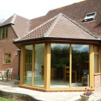 Oak Timber Exterior French Doors to Summer Room